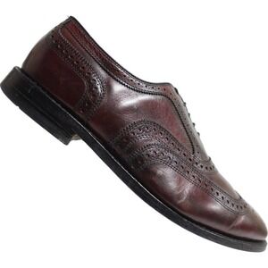 ALLEN EDMONDS Men Dress Shoes McAllister Wingtip Size 11.5 D Oxblood Red Oxfords
